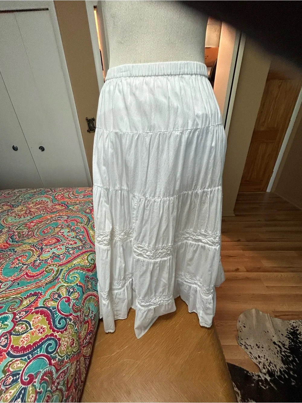 Chico's White Tiered Maxi Skirt - Picture 1 of 3